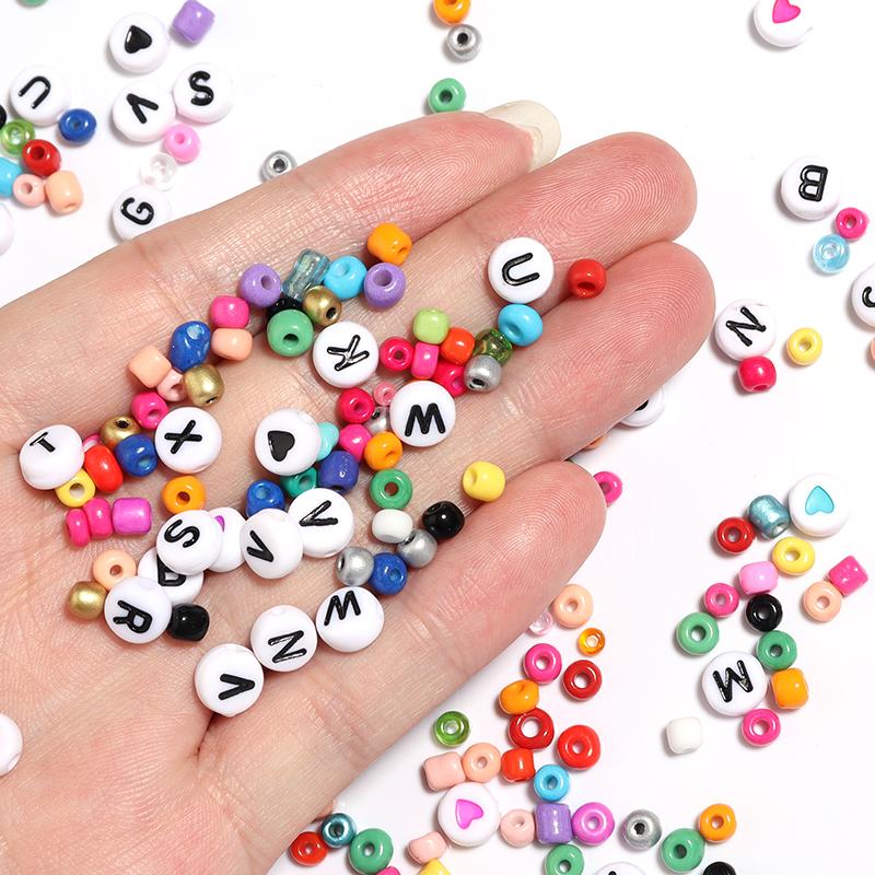 28/48 Grids Glass Beads Seed Beads Polymer Clay Beads Loose Spacer Beads Jewelry Making Kits DIY Necklace Bracelet Beads Kit