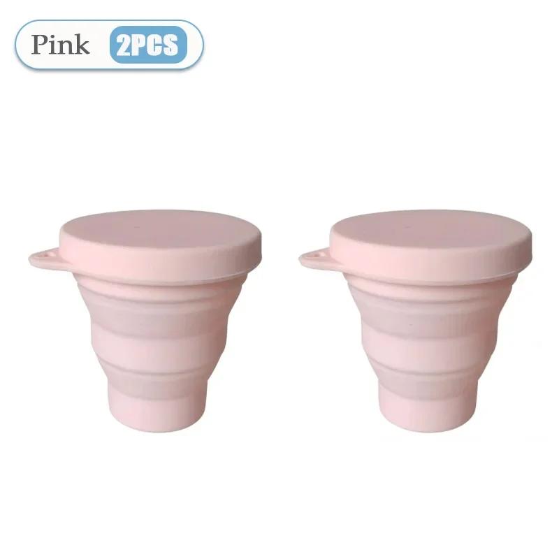 1-10Pcs 180Ml Silicone Collapsible Water Cup Outdoor Camping Travel Portable Foldable Lid Coffee Cup Sports Hiking Accessories