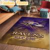 Custom Name Football Ravens Logo Rug Office Rug Chair Mat Non Slip Carpet Rugs for Bedrooms Dining Room Living Room Home Decor Gifts