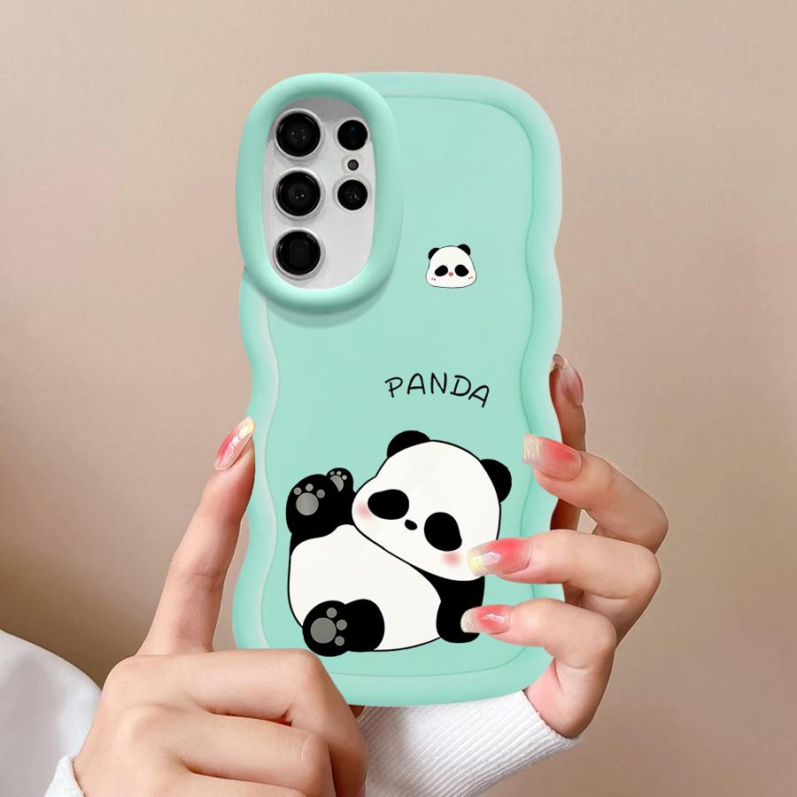 Cartoon Panda Soft Phone Cover Case for Samsung Galaxy A26 S25 S20 FE A25 S24 S23 Plus S22 Ultra S21 A34 A24 A35 A36 A55 A54