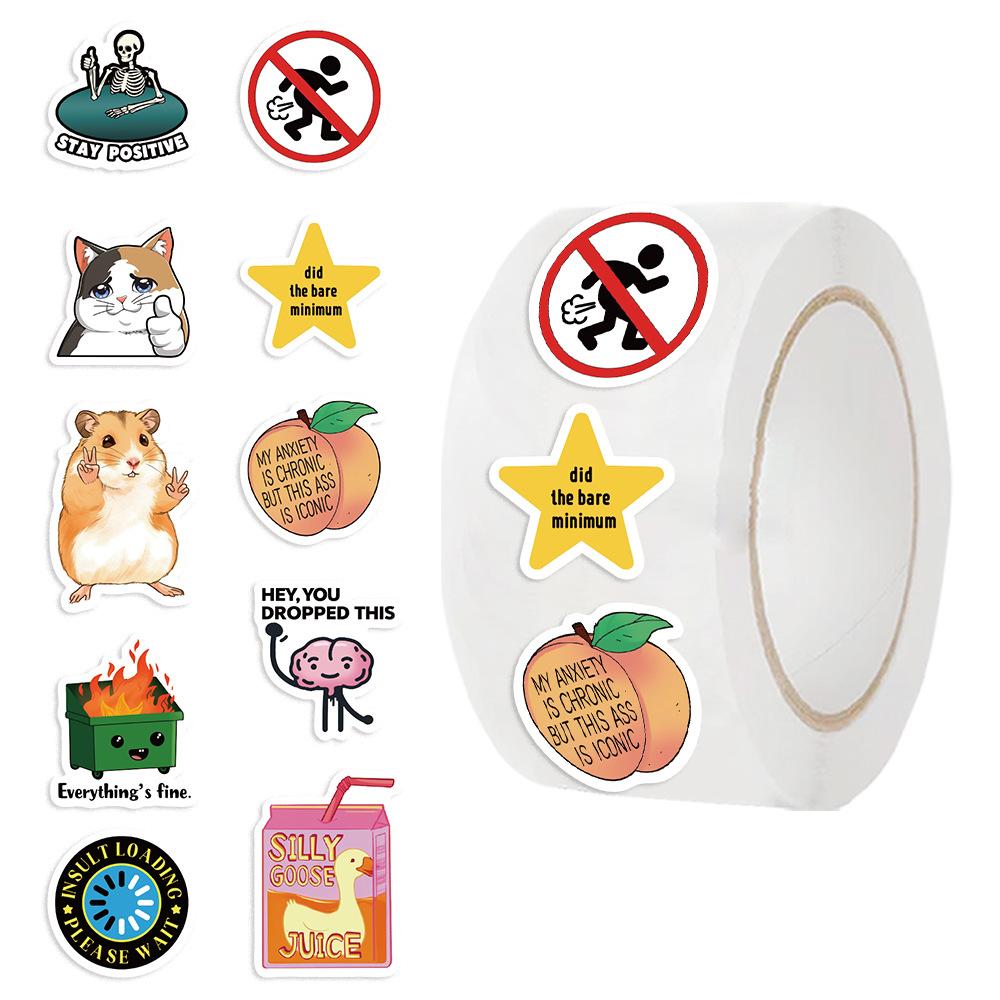 

500 картинок/рулон Рулонная лента-наклейка Горячие точки Интересные узоры Материал для кошачьего блокнота Декоративная наклейка для конверта