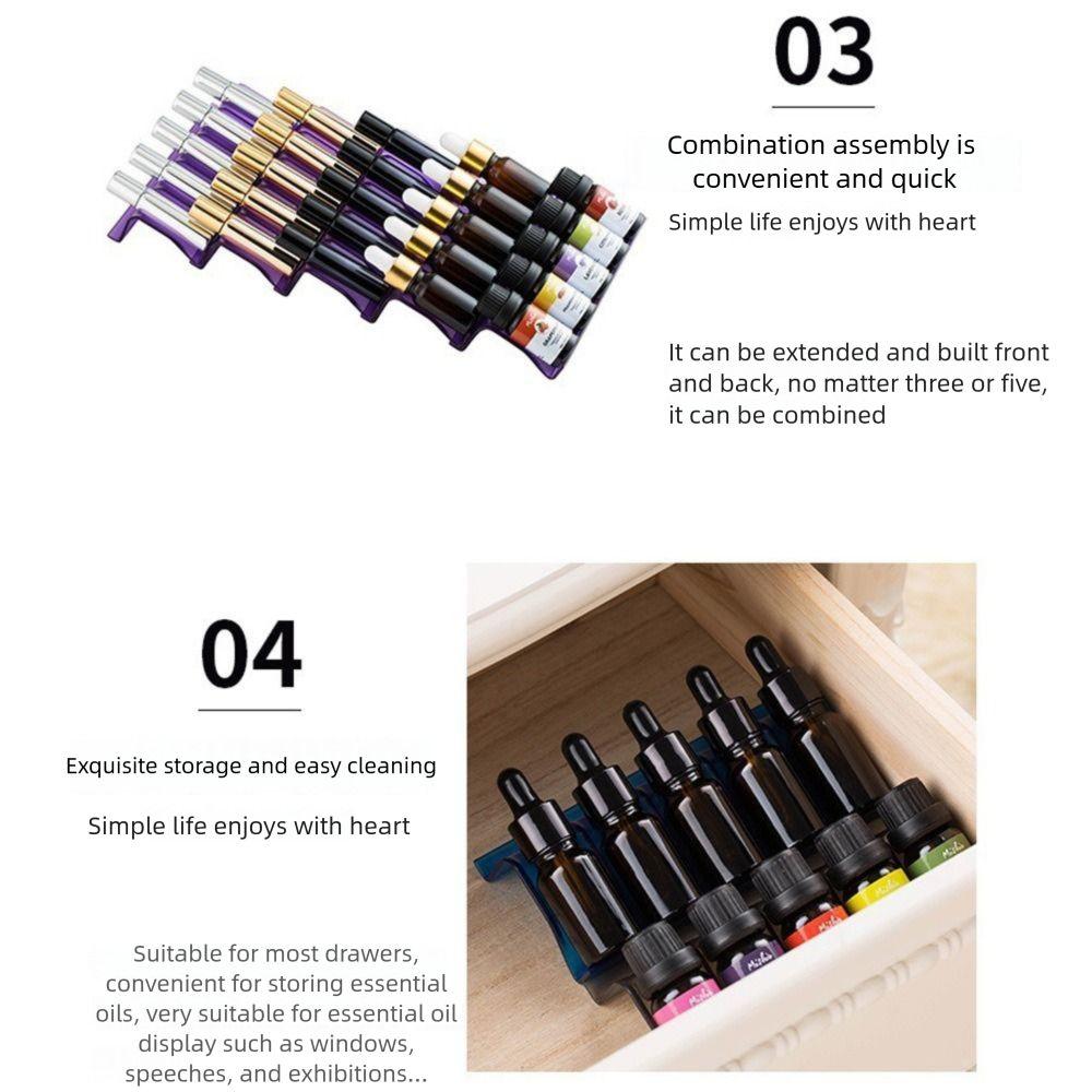 3Pcs 5 Slots Essential Oils Storage Rack Expandable Drawer Oil Bottles Stand  Cosmetic
