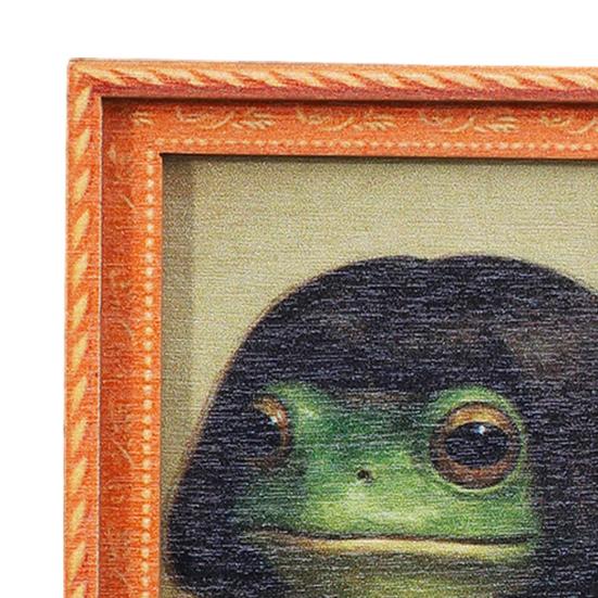 1/2/3/4/5Pcs Frog Fridge Magnet Kitchen Decor Vintage Mini Green Frog Refrigerator Magnet with Wooden Frame Home Office Decoration