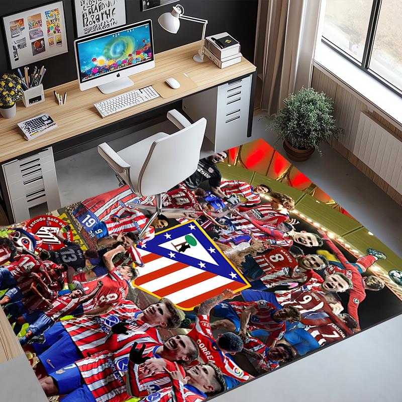 Tapis Motif Club de Football, Tapis Intérieur/Extérieur, pour Pique-nique, Salle de Jeux, Chambre à Coucher, Bureau, Salon, Tapis Décoration de Maison, Cadeau d'Anniversaire