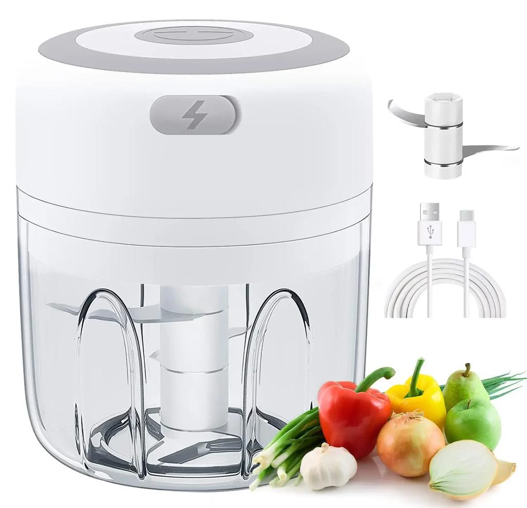 Portable Wireless Electric Garlic Masher Meat Grinder Mincer For Vegetables Chili Food Processor 250ml Capacity
