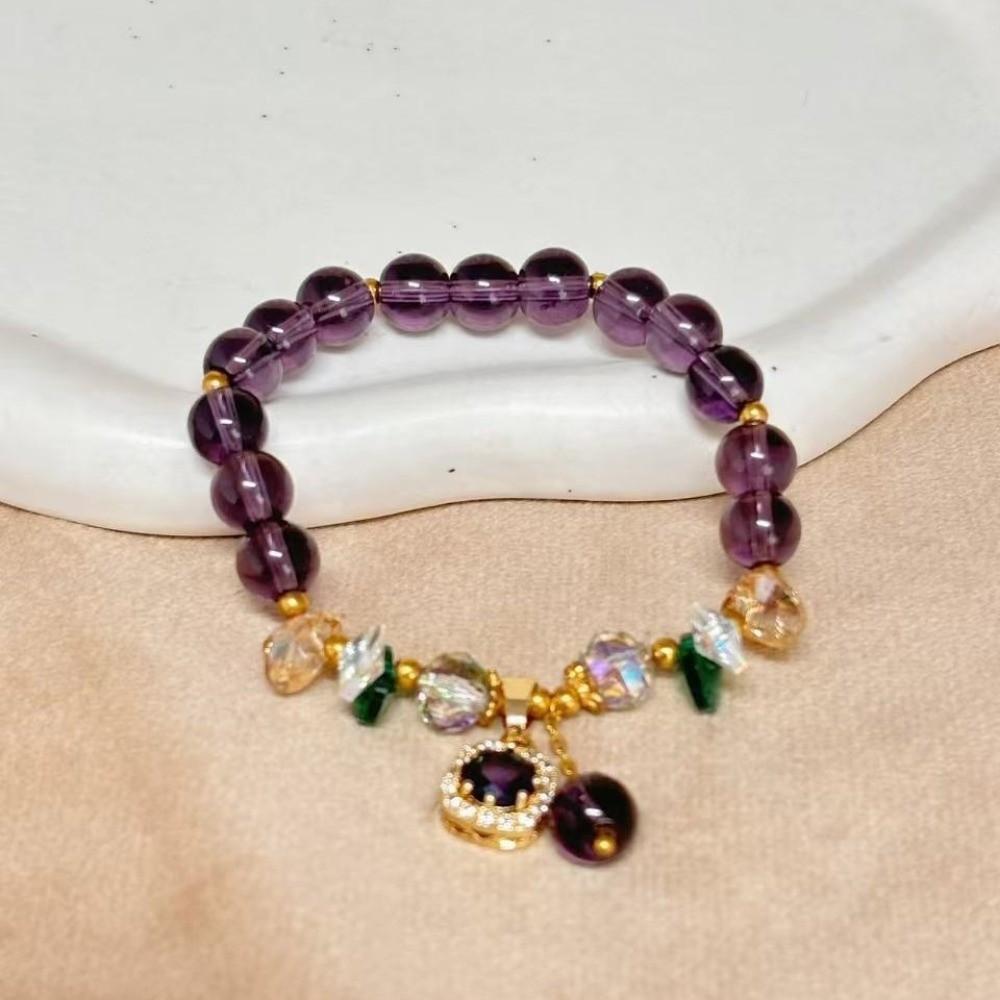 Luxury Crystal Beads Bracelet Hand Jewelry Vintage Beaded Bracelet Zircon Inlay Pendant  Friends