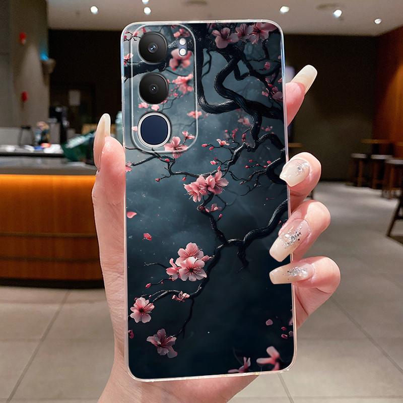 

For Vivo Y29 5G V2420 Cover Vivo Y19s V2419 Case Clear Luxury Butterfly Fashion Flowers Coquette Painted Soft Slim Phone Case vivo Y19s