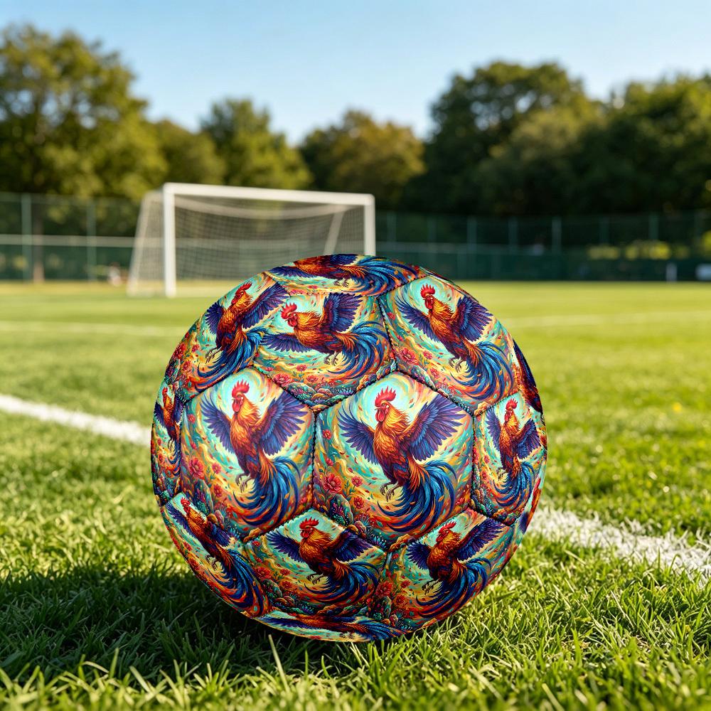 1pc Colorful Rooster Dance Durable Size 5 Soccer Ball Professional Match Training Football Indoor &Outdoor Sports Ball P60192