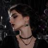 Gothic Jewelry for Women 1 Pair Halloween Dangle Drop Earrings, Bat Skeleton Earrings Acrylic Punk Vampire Party, Cosplay Creative Gift Her