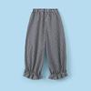 Montagut Girls' Ruffled Plaid Casual Ankle Pants