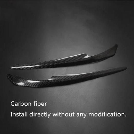 Carbon Fiber Car Front Lamp Headlights Cover Eyelids Eyebrows Sticker For Mitsubishi Lancer EX Evolution X 2008 - 2017 EVO 10th