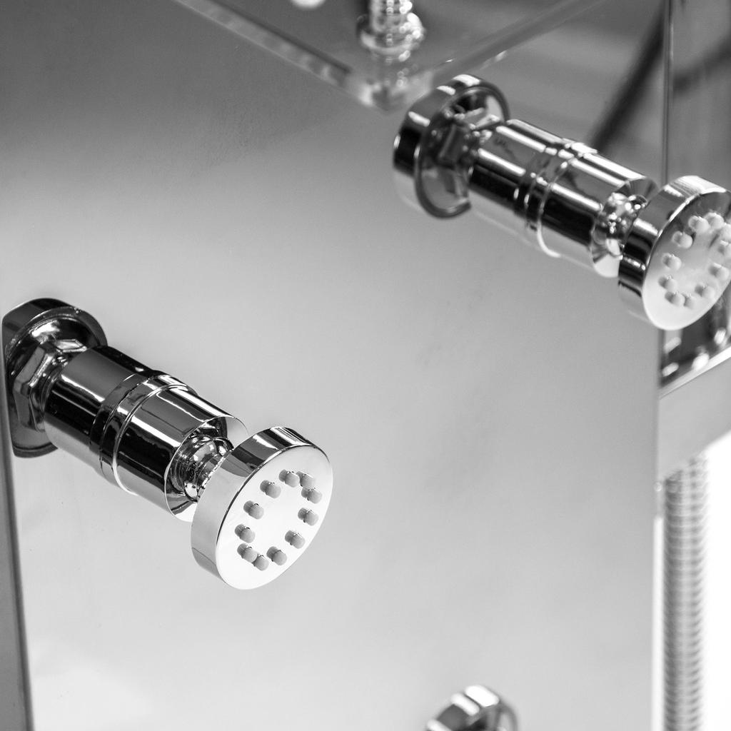 Chrome Shower Panel, Massage Function, Rain Shower Mixer