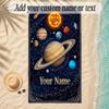 Cosmic Theme Soft Beach Towel Personalized Custom Name Text Towel Portable for Beach Pool Travel