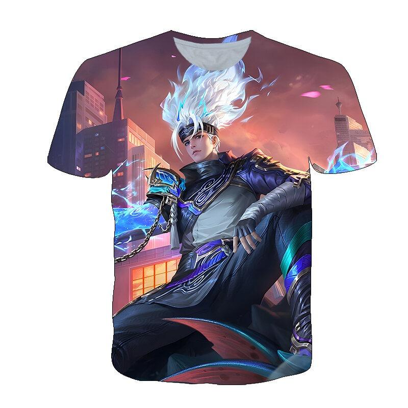 New short sleeved T-shirt with King of Glory print, youthful and fashionable round neck