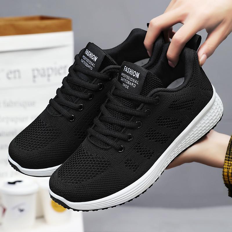 

Женские кроссовки Новые дышащие кроссовки Удобные кроссовки Сетчатая ткань На шнуровке Женские теннисные туфли для женщин 41 чёрный