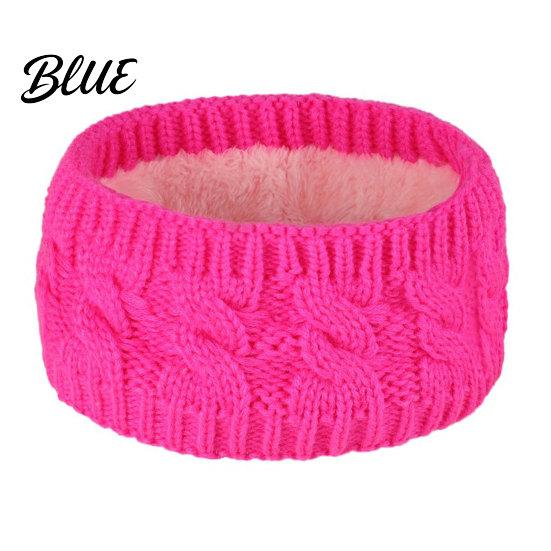 Cold Weather Ear Protection Winter Knitted Headband for Women Soft Fleece Lined Thermal Hair Outdoor Sports Warmer Band Thickened Plush Elastic Band