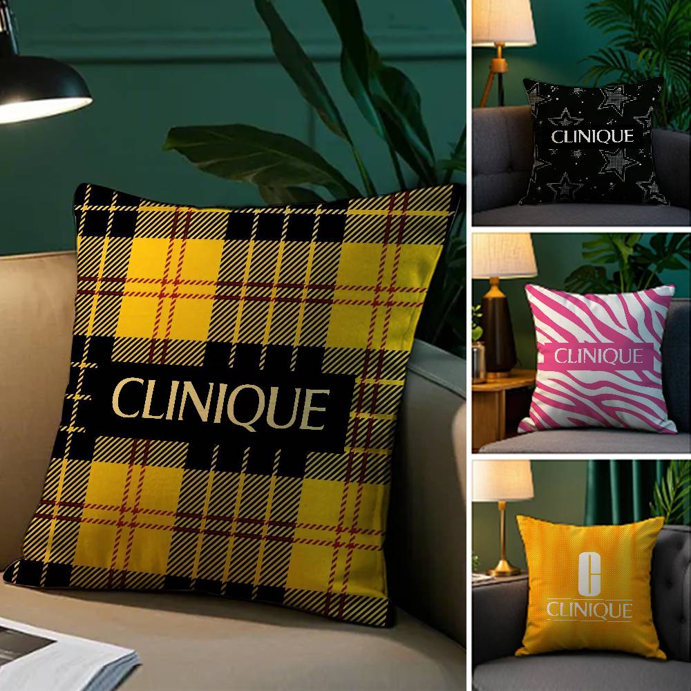 World-Renowned Brands Clinique-E Pillow Case Comfort Sofa Bed Silky Elegant Invisible Zipper Decorative Cushion Cover