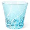 Mizukage Kiriko Glass Cup 240cc Ranbori Komon Aqua New Color Bisho Current Model J-kitchens 94xH85mm