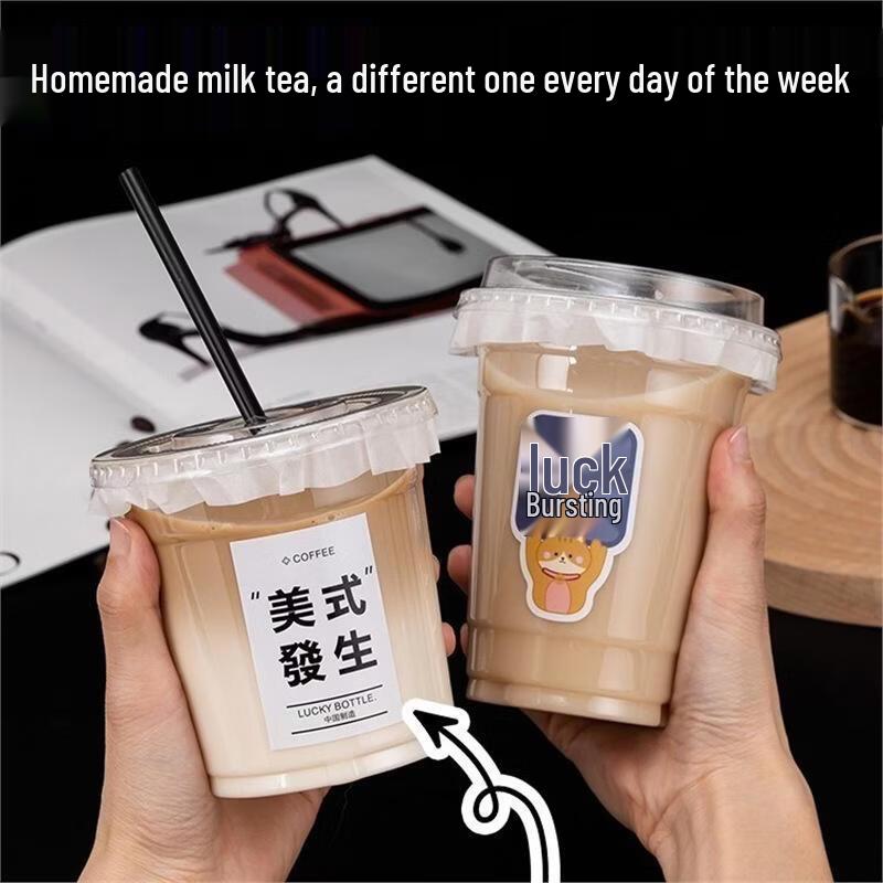 JingJingRS 700ml Disposable PET Cold Drink Cups (100 Sets)