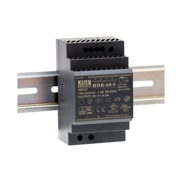 Système D'alimentation - D-Link - HDR-60-24 - 60 W - Rail DIN - 90% Efficacité