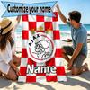 Custom Name Personalized Ajax Print Beach Towel, for Trip Camping Beach Party Home Decor, Birthday Gift for Family & Friends