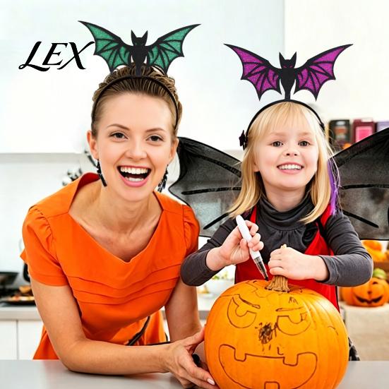 Witch Costume Accessories Halloween Bat Headband, Felt Glitter Hairband Photo Booth Props for Costume, Festival Masquerade Party Prop Non Slip Velvet