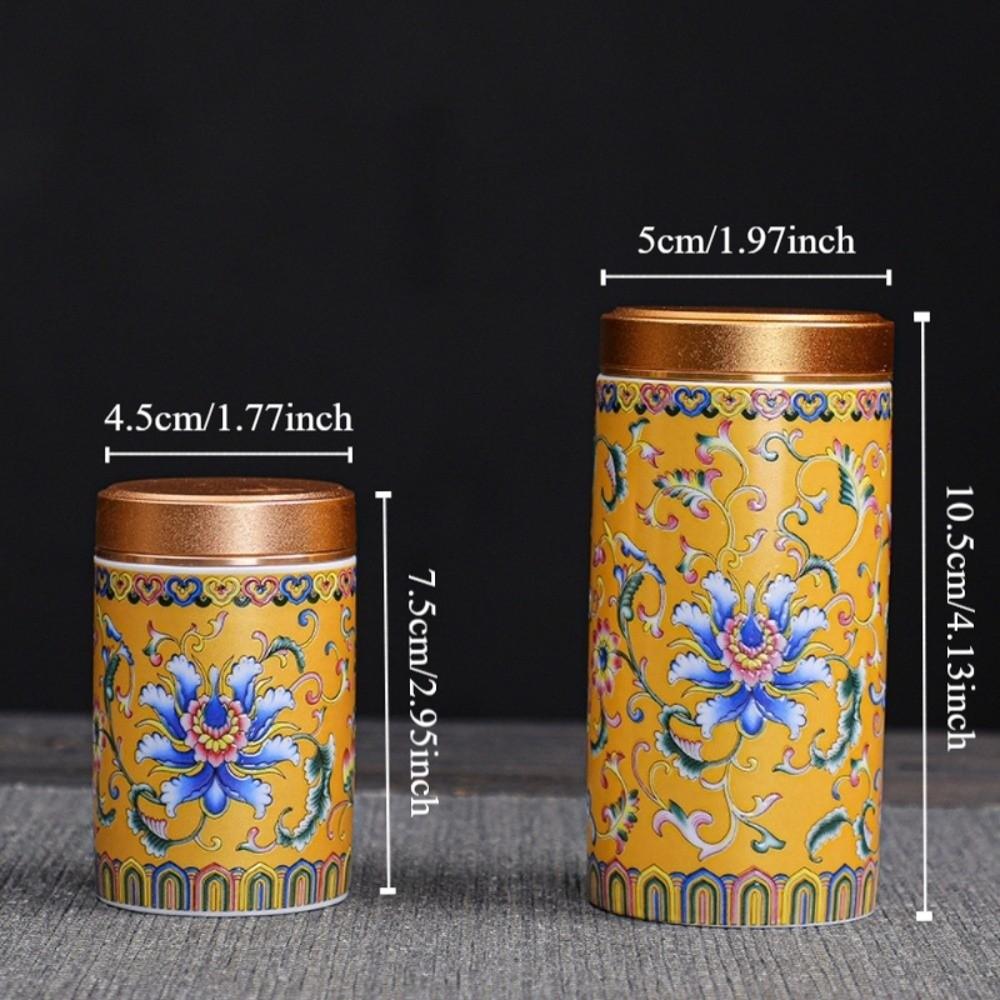 Chinesische Stil Leere Teedose Keramik Vorratsglas Versiegeltes Glas Teedose Teeblätter Verpackung