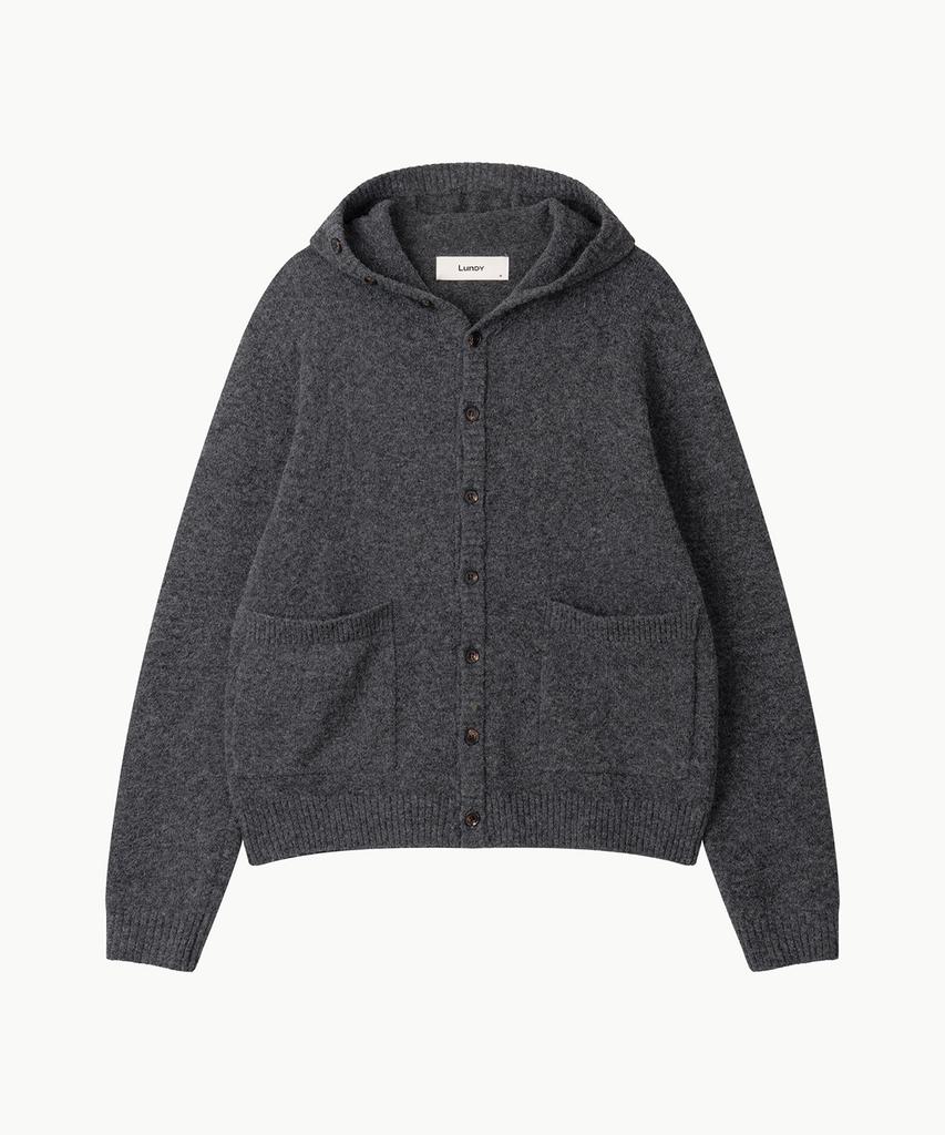 Leondi Mellow Hooded Knit Cardigan - Charcoal