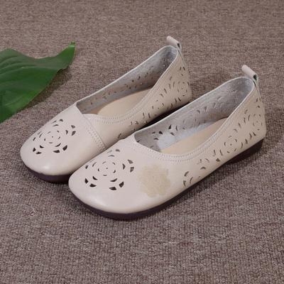 Slip-on Round Toe Women's Flats Solid Hollow Women's Shoes On Sale 2025 High Quality Low Heels Concise Flats Sapatos Baixos