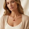 Fashion Cherry Pendant Necklace for Women Stainless Steel 18K Gold Plated Grinding Chain Necklaces Simple Charm Jewelry Gift