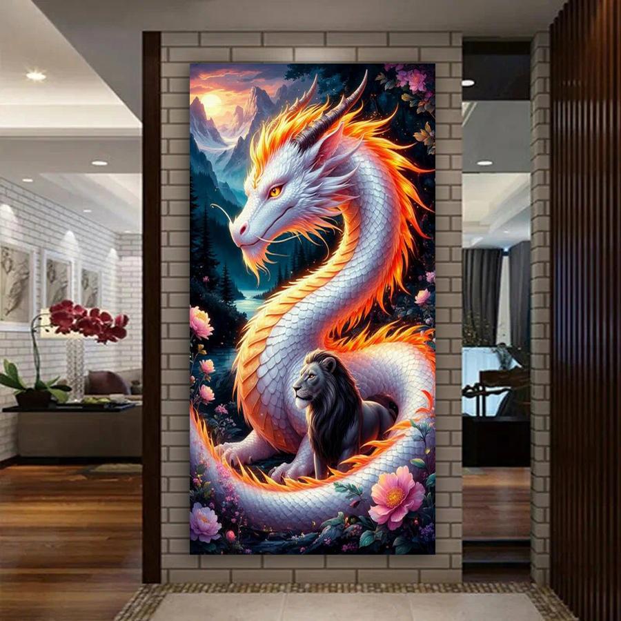 Drachenwolf Vogel Große Größe Diamantmalerei Neue Kollektion Tiere DIY Voll Quadratisch Rundbohrer Strassstickerei Mosaik Kreuzstich Sets
