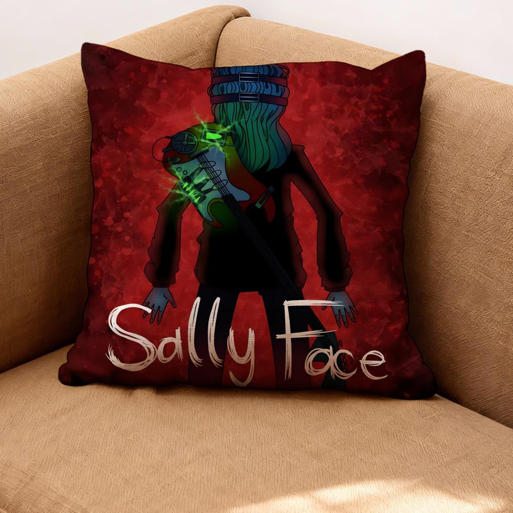 Band Sally Face Cushion Cover Premium Comfort Reversible Pillow Cove -Two in One Design for Any Room & Car Interior