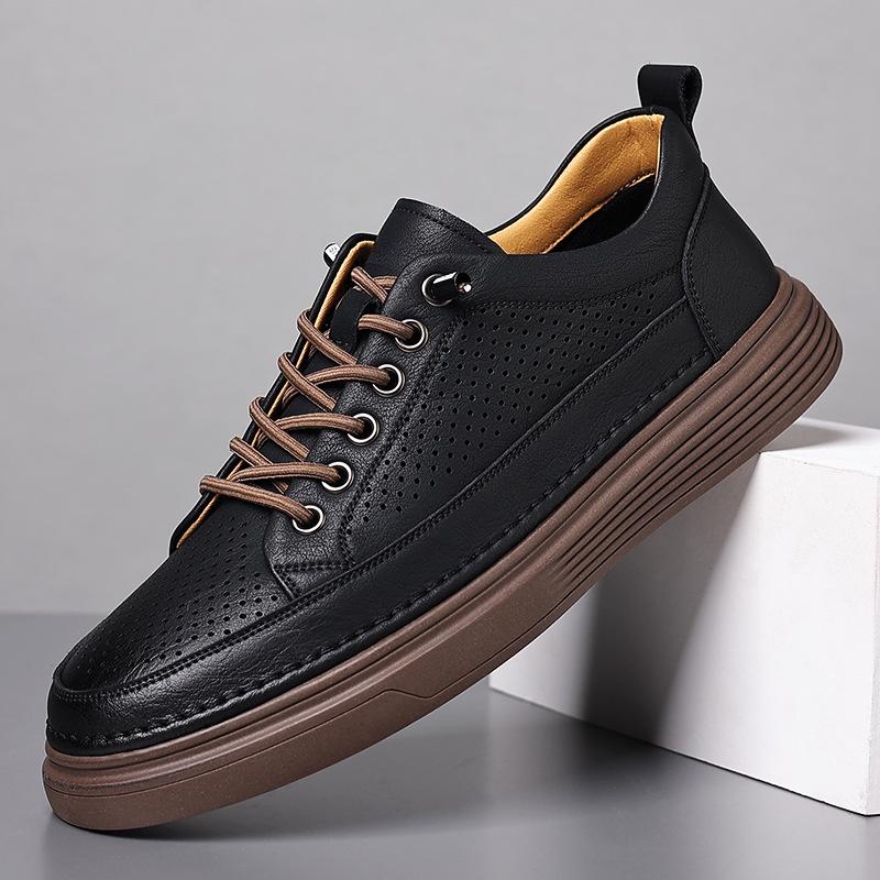Men's Perforated Leather Driving Loafers - Breathable, Casual & Formal Summer Shoes