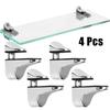 4pc Zinc Alloy Adjustable Shelf Clamp Glass Shelf Support Plate Holder Fish Mouth Glass Clamp Wood Shelf Bracket 55 X 24 Mm