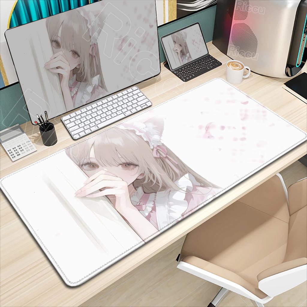 Pretty Anime Cute Angel Girls Mouse Pad Laptop Gaming Non-slip Desk Mat PC Kawaii Game Cabinet Mousepad XXL Keyboard Mats Carpet