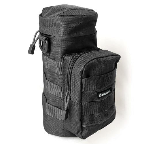 SHENKEL MOLLE Kettle Bag Bottle Pouch for Water Bottles (Black) Camouflage Outdoor