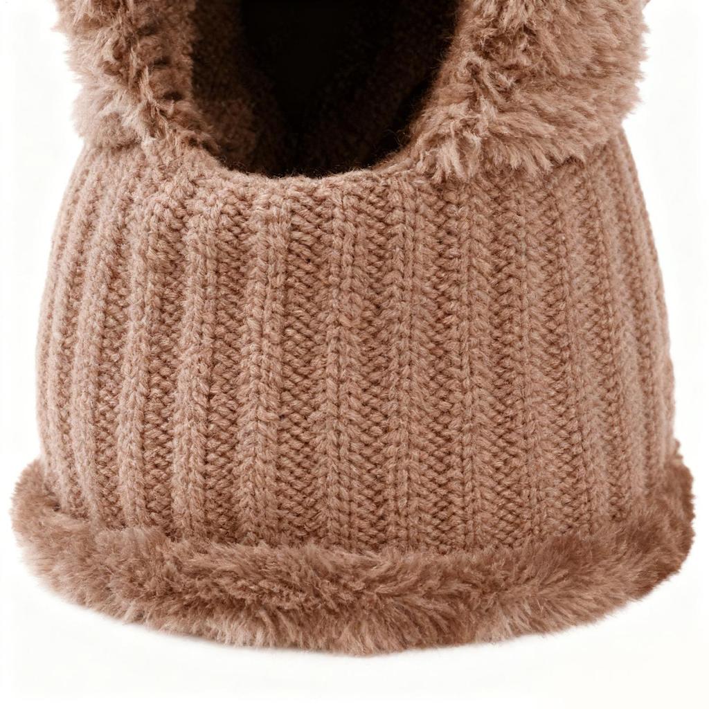 Winter Hats For Women Cold Weather Beanie With Neck Gaiter Fleece Lining Knit Warm Hat With Ear Flaps For Cold Weather Autumn