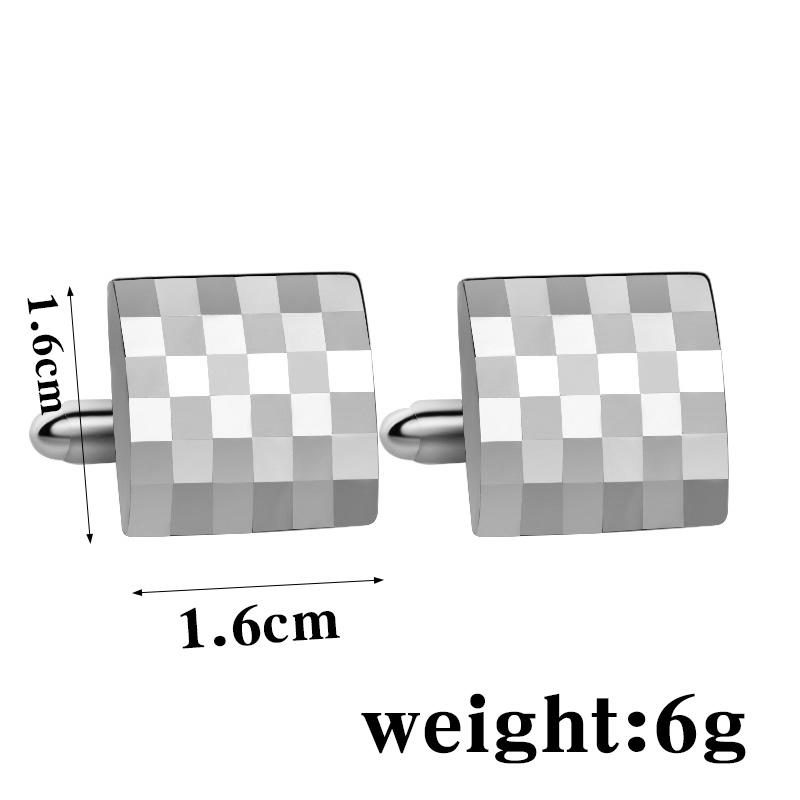Funny Mens Laser Grid Pattern Square Cufflinks
