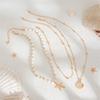 Adjustable Clavicle Chain Starfish Seashells Pearls Necklace Set Bohemian Beach Jewelry for Women Stylish Outfits