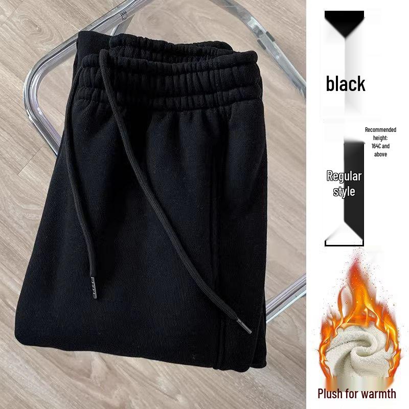 

Женские джоггеры из угольно-серой ягнячьей шерсти на флисовой подкладке - Утепленные и теплые повседневные спортивные штаны с манжетами для осени и зимы L