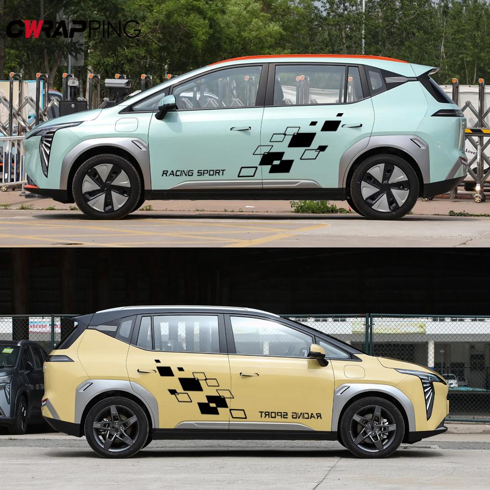 Motorcycle Racing Sport Lattice Bonnet Styling Auto Body Door Decor Stickers for Car DIY Side Tuning Decoration Accessories