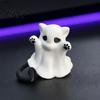 Black Ghost Cat Decor Figure, 3D Printed Decorative Ornament, Smooth Surface Versatile Halloween Mini Desktop Decoration Gift for Lovers Figure