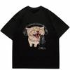 Top Style Noble Cat Love Music Tshirt Cute Cat Print Short Sleeved Tshirt Harajuku Fashion Couple Loose Street Style Y2K