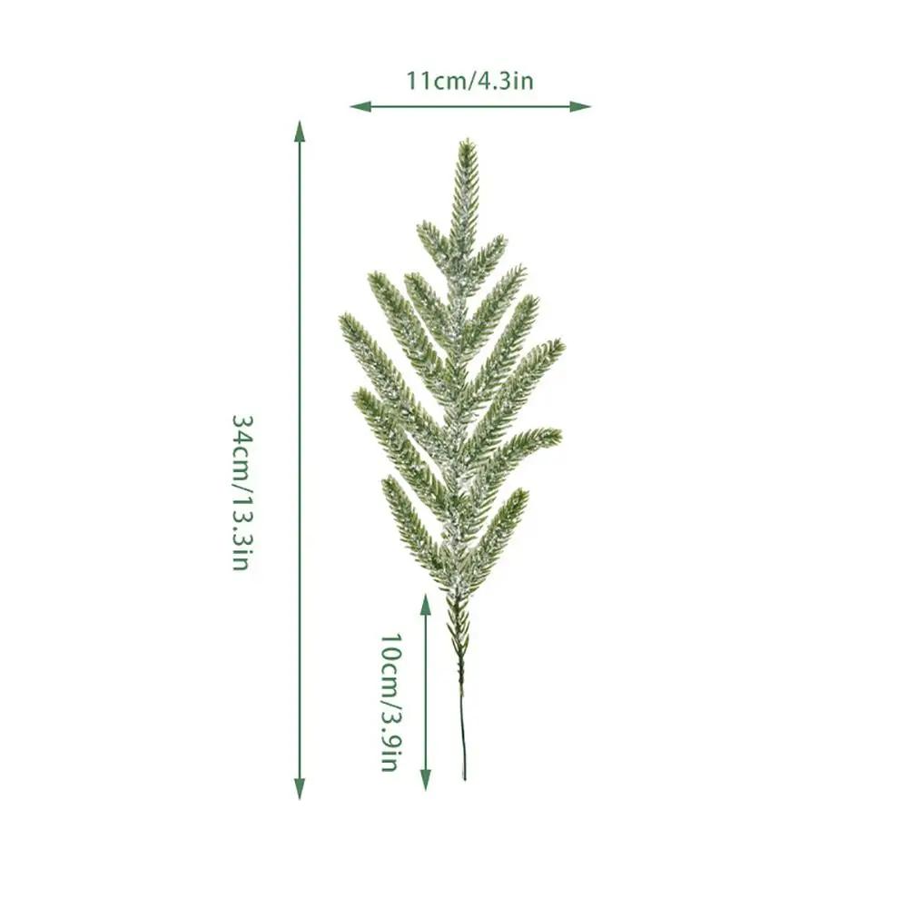 Red Berries Christmas Artificial Pine Branches Plastic DIY Faux Pine Greenery Leaves Accessories Fake Cedar Pine