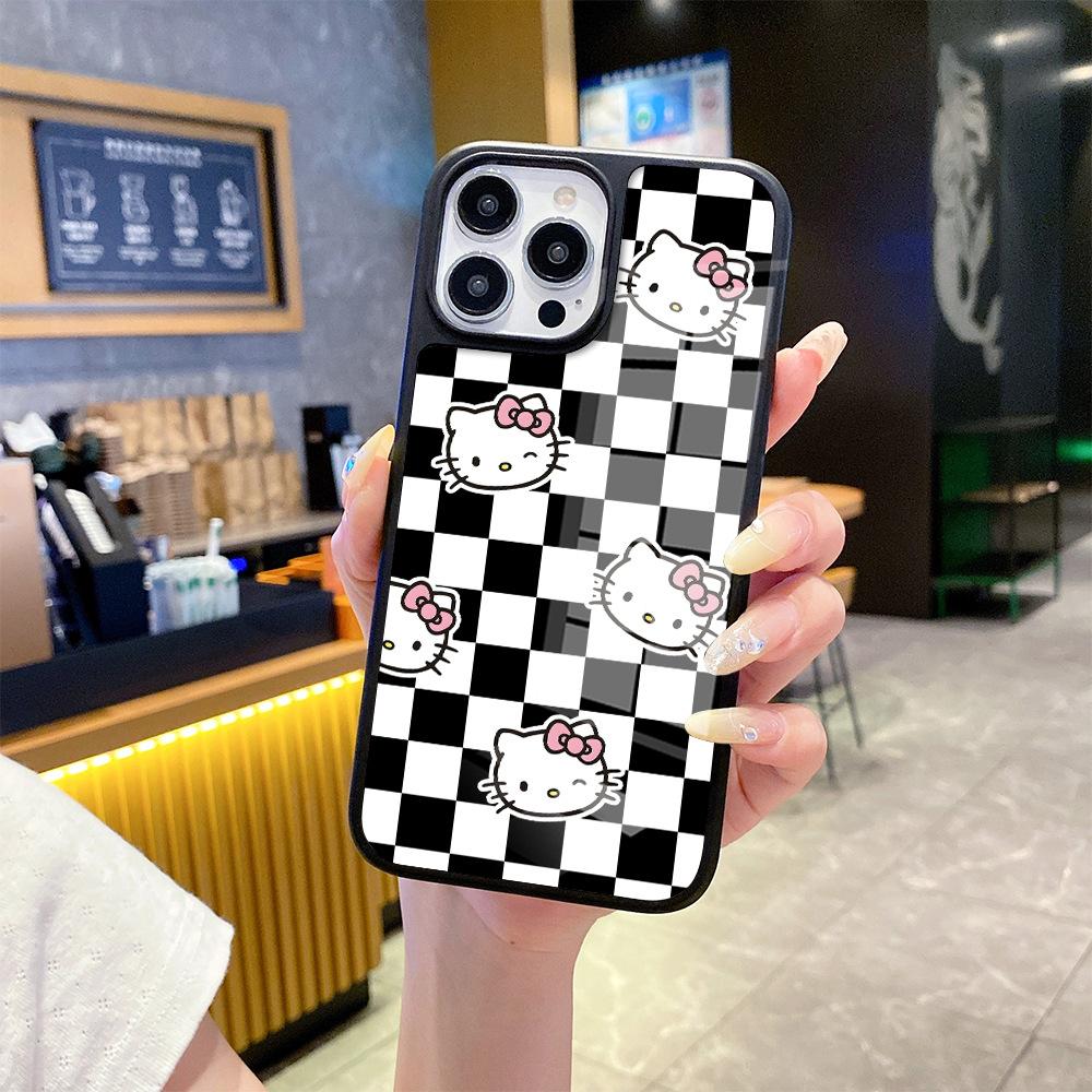 Cartoon Cute KT Cat 15promax iPhone Case Iphone17 Skin-friendly Glass Case 12 Protective Case