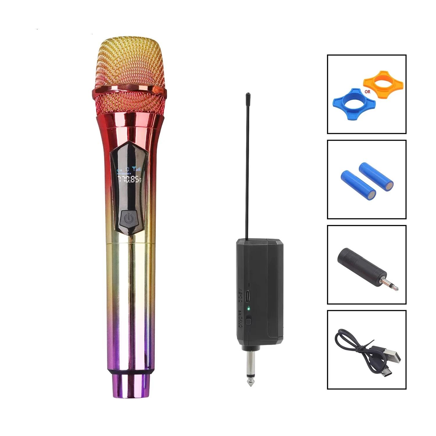 

GAW-012E New Colorful Wireless Microphone Handheld Live KTV Professional Stage Performance Wireless Universal Microphone золотистый