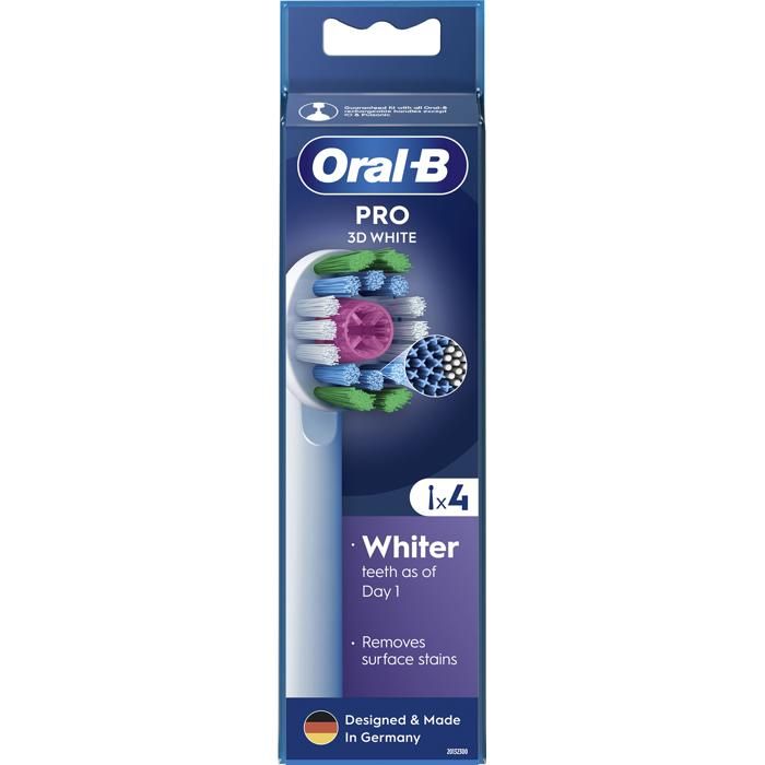 Têtes de brosse à dents - ORAL-B - Pro 3D White - 4 pièces - Couleur Bleu - Pour Adultes