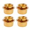 Brass Coffee Cup Dawara/Dabara & Tumbler for Serving Filter Coffee/Tea/Traditional Kumbakonam Dabara Brass Dabara - | Hammered Matt - 150ml (Set of 4)