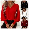 2026 Women's Autumn/Winter V-Neck Lantern Sleeve Versatile Fashion Shirt
