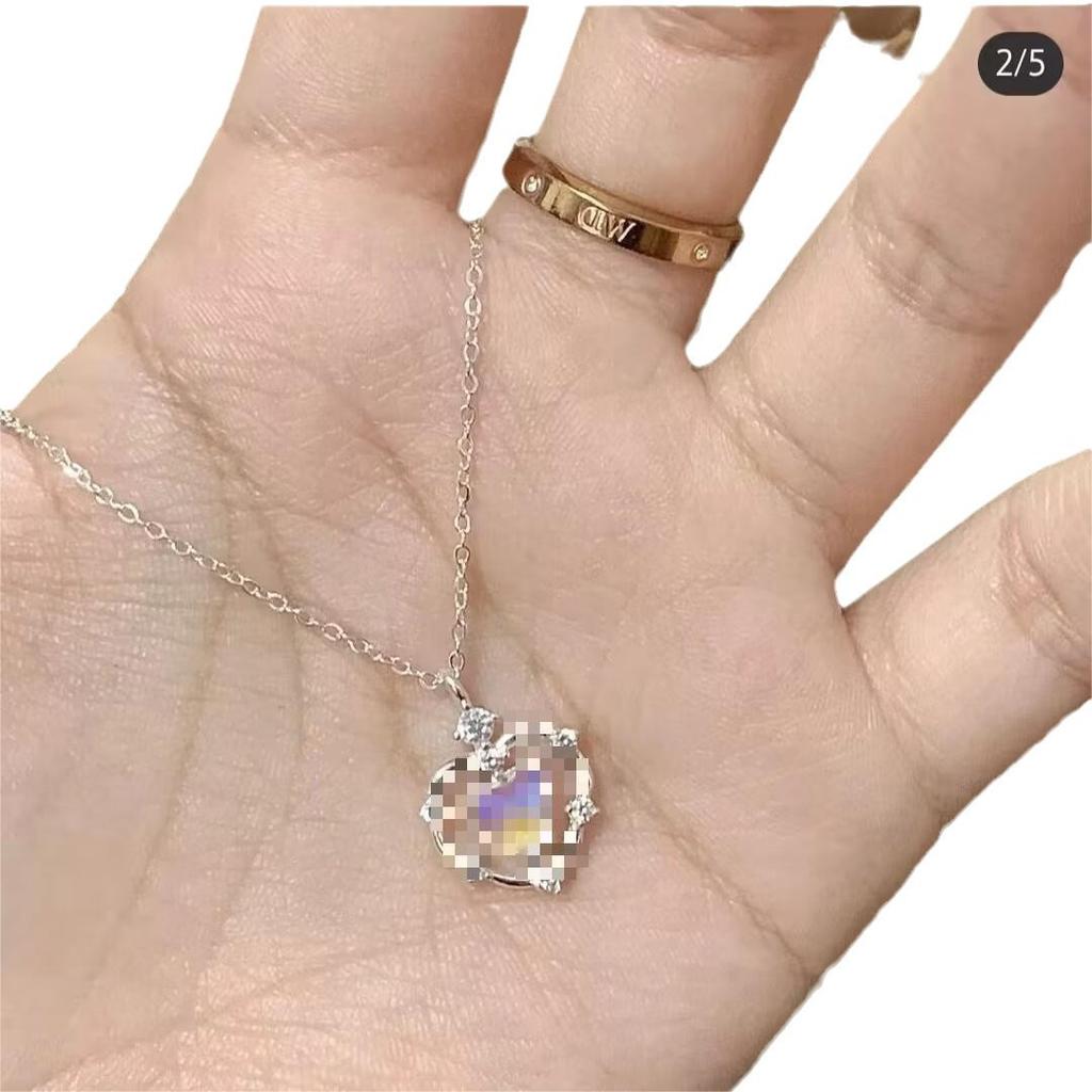 Xiaohongshu Gradual Change Love Necklace Female Cold Wind Collarbone Chain High Design Necklace